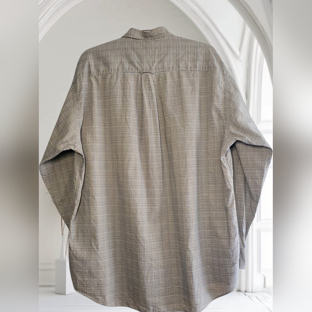 Nautica Men's Shirt Cotton button-up in a Blue And Brown check pattern Size L - Picture 2 of 7
